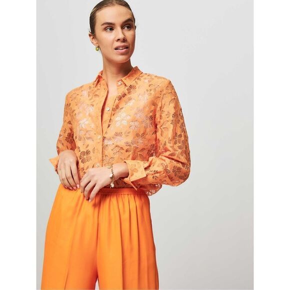 Forte Forte NWT Alen + On Lace in Tangerine Size 1 IT/ 4 US - Picture 4 of 11